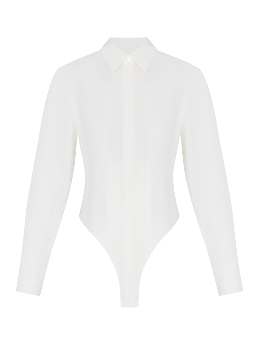 Tuxedo Shirt Bodysuit (Ivory)