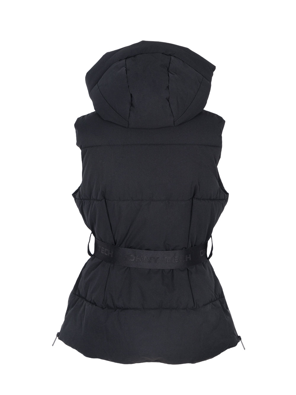 DKNY-Belted-Puffer-Vest-with-Hood-Black-2