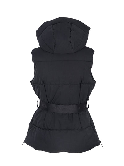 DKNY-Belted-Puffer-Vest-with-Hood-Black-2