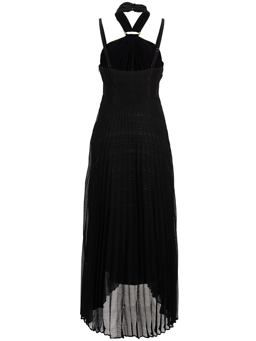 DKNY-HalterNeckSleevelessSpaghettiStrapPleatedDress-Black-2