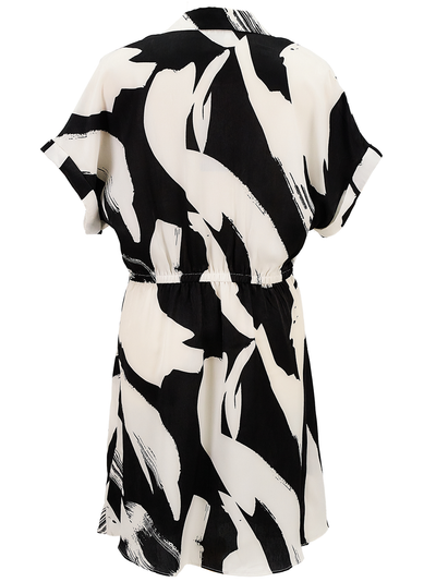 DKNY-LinenPrintedCap-SleeveAsymmetriclShirtdress-BlackWhite-2