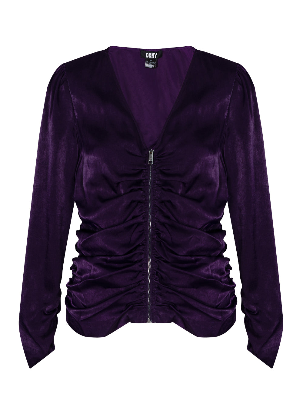 DKNY-LongSleeveZipFrontSatinBlouse-Blackberry-01