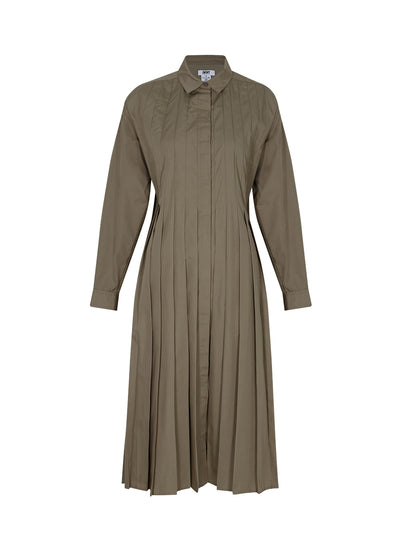DKNY-PleatedShirtDress-LghtFatigue-01
