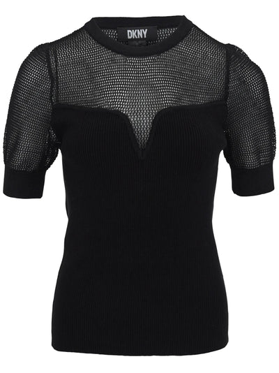 DKNY-SheerYokeSweater-Black-01