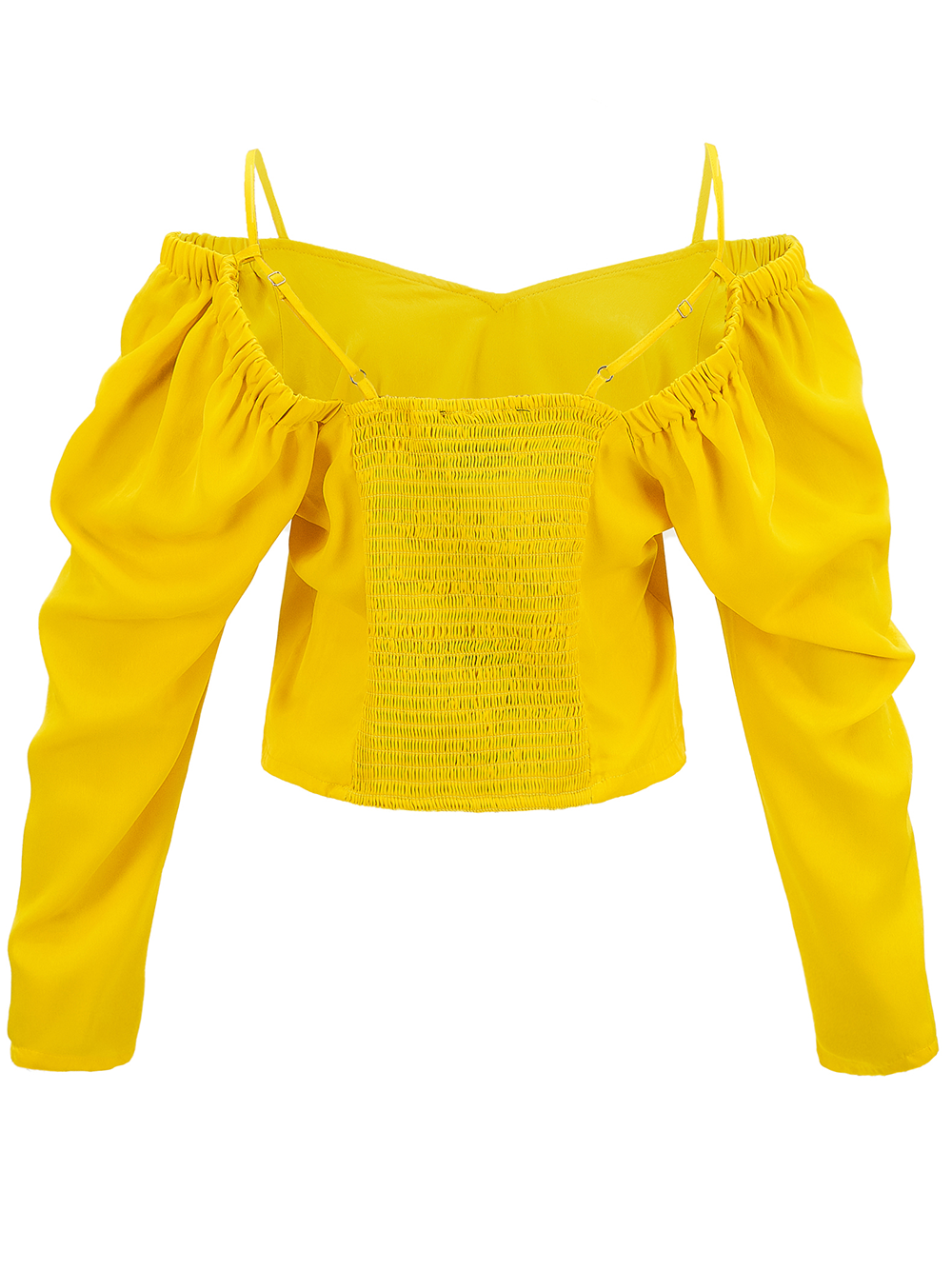 DKNY-SuprtSatinVNeckShoulderTop-Yellow-2