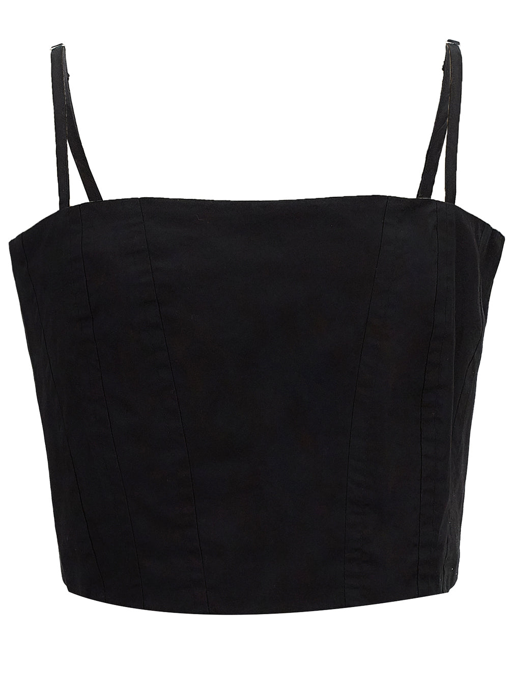 DKNY-WomenSleevelesPoplinCropTop-Black-1