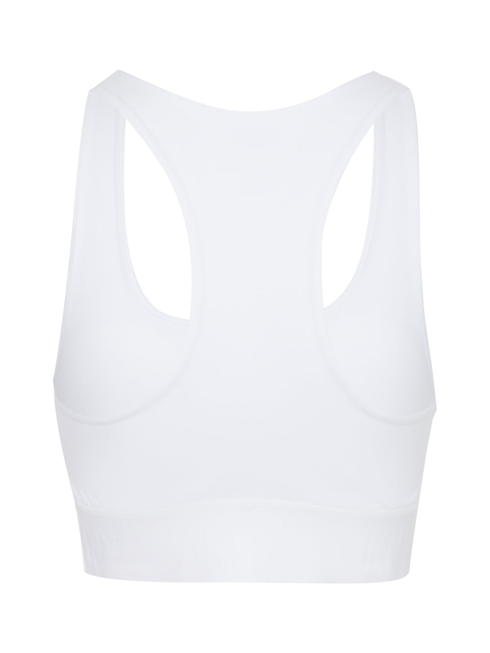 Balance Compression Logo Elastic Racerback Bra With Removeable Cups (White)
