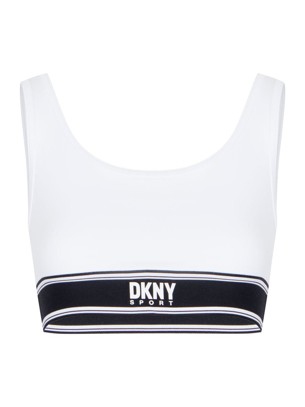 Balance Compression Soho Logo Elastic Square Neck Bralette (White)