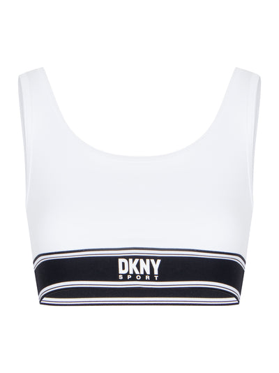 Balance Compression Soho Logo Elastic Square Neck Bralette (White)