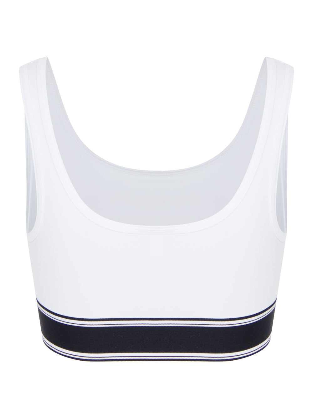 Balance Compression Soho Logo Elastic Square Neck Bralette (White)