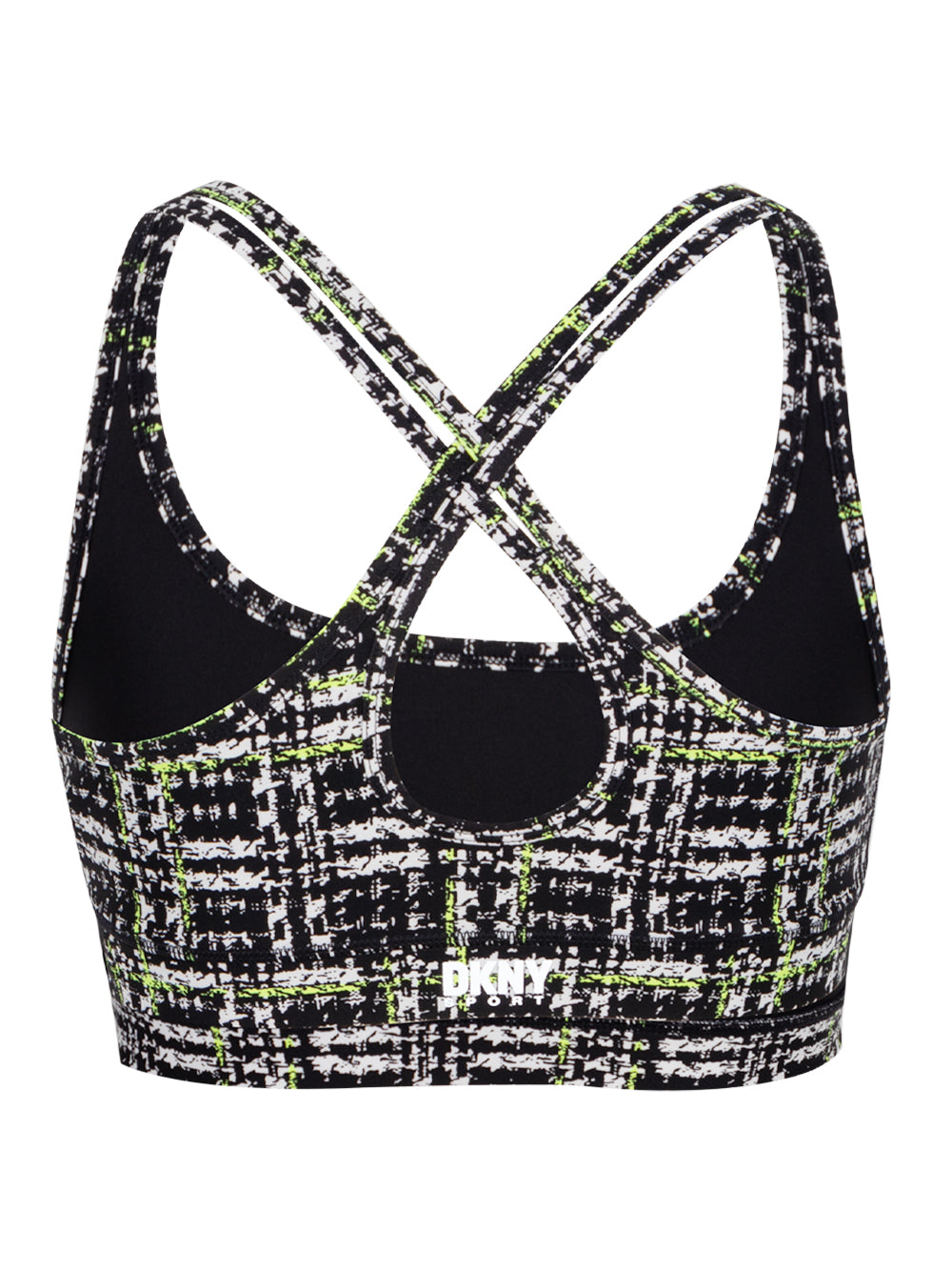 Print Strappy Keyhole Back Bra Zest Boucle Plaid