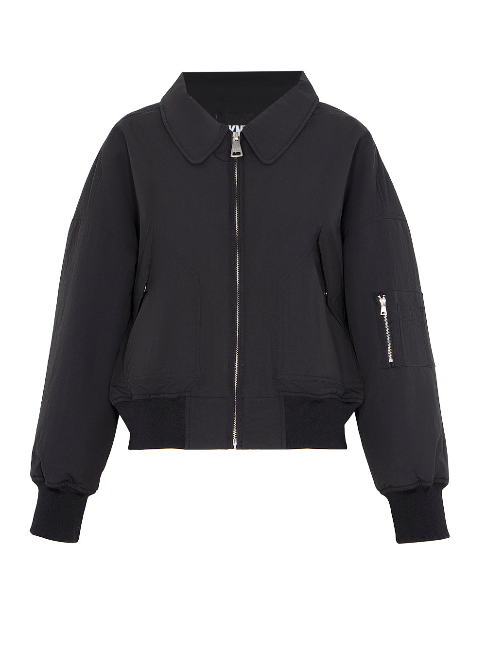 Bomber Jacket With Back Print (Black)