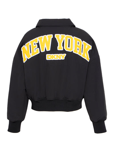 Bomber Jacket With Back Print (Black)