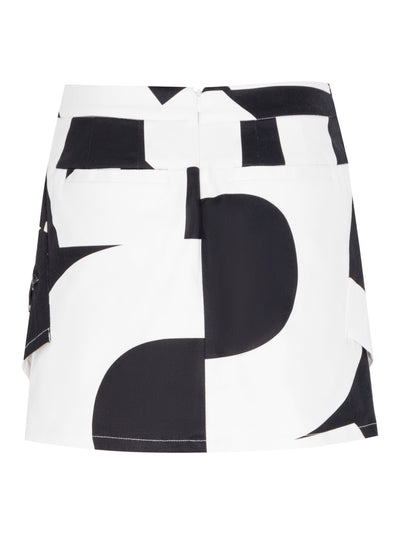Cargo Mini Skirt With Giant Logo (White/Midnight)