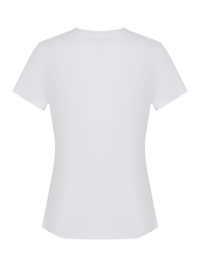 Crew Neckline Cityscape Logo T-Shirt (White)