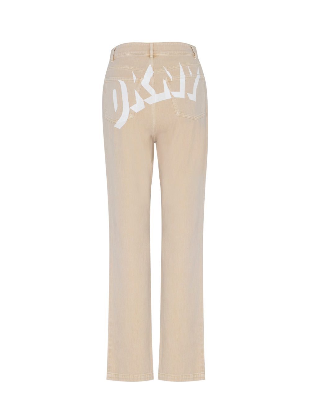 Denim Pants With Back Logo Print (Oat)