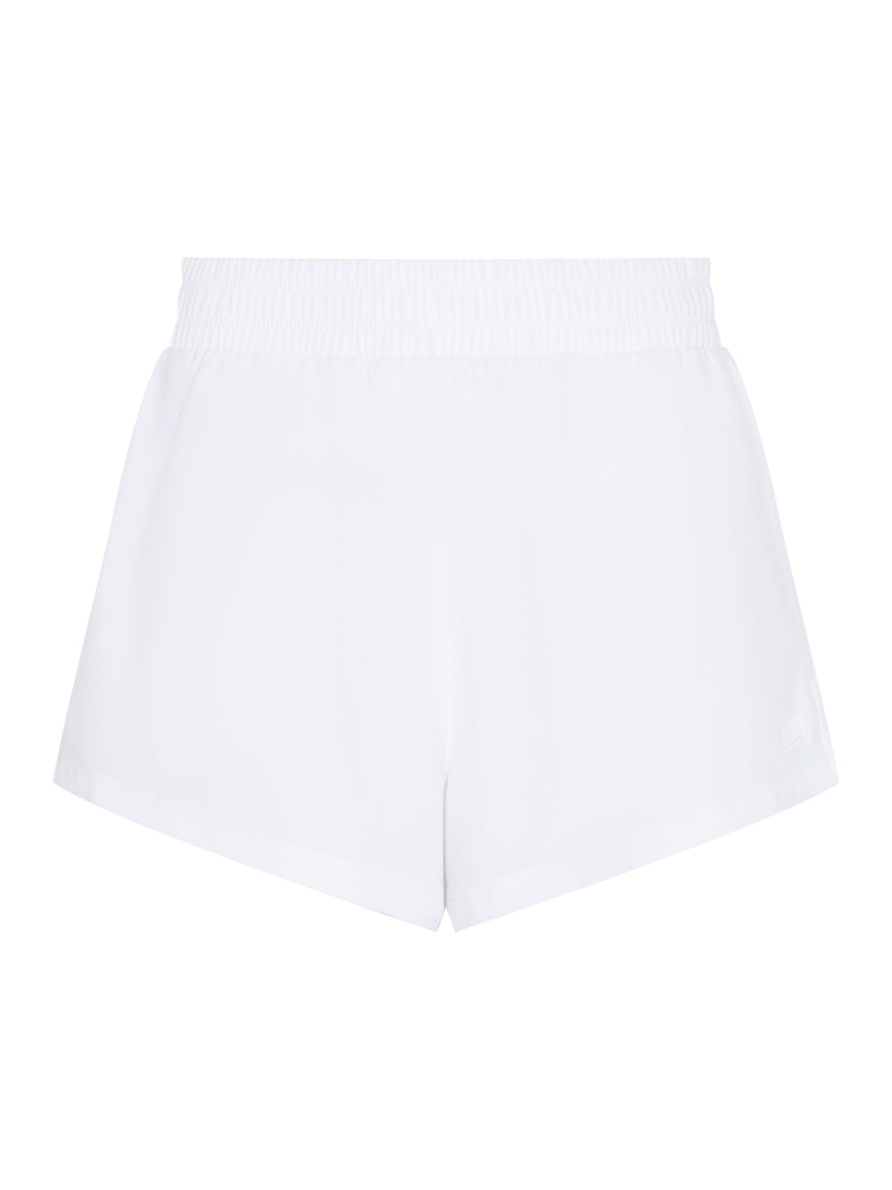 Double Layer Training Short With Runners Pocket And Logo (White)