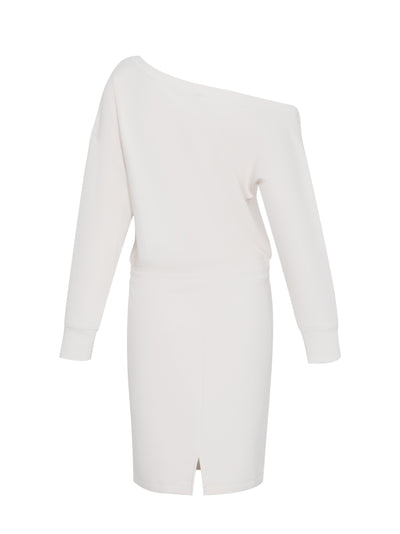 Dresses Off The Shoulder Embroidered Logo Long Sleeve Sneaker Dress (Sand)