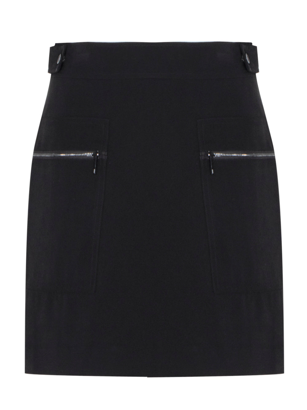 Frosted Twill Cargo Mini Skirt (Black)