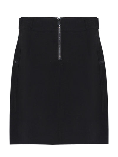 Frosted Twill Cargo Mini Skirt (Black)