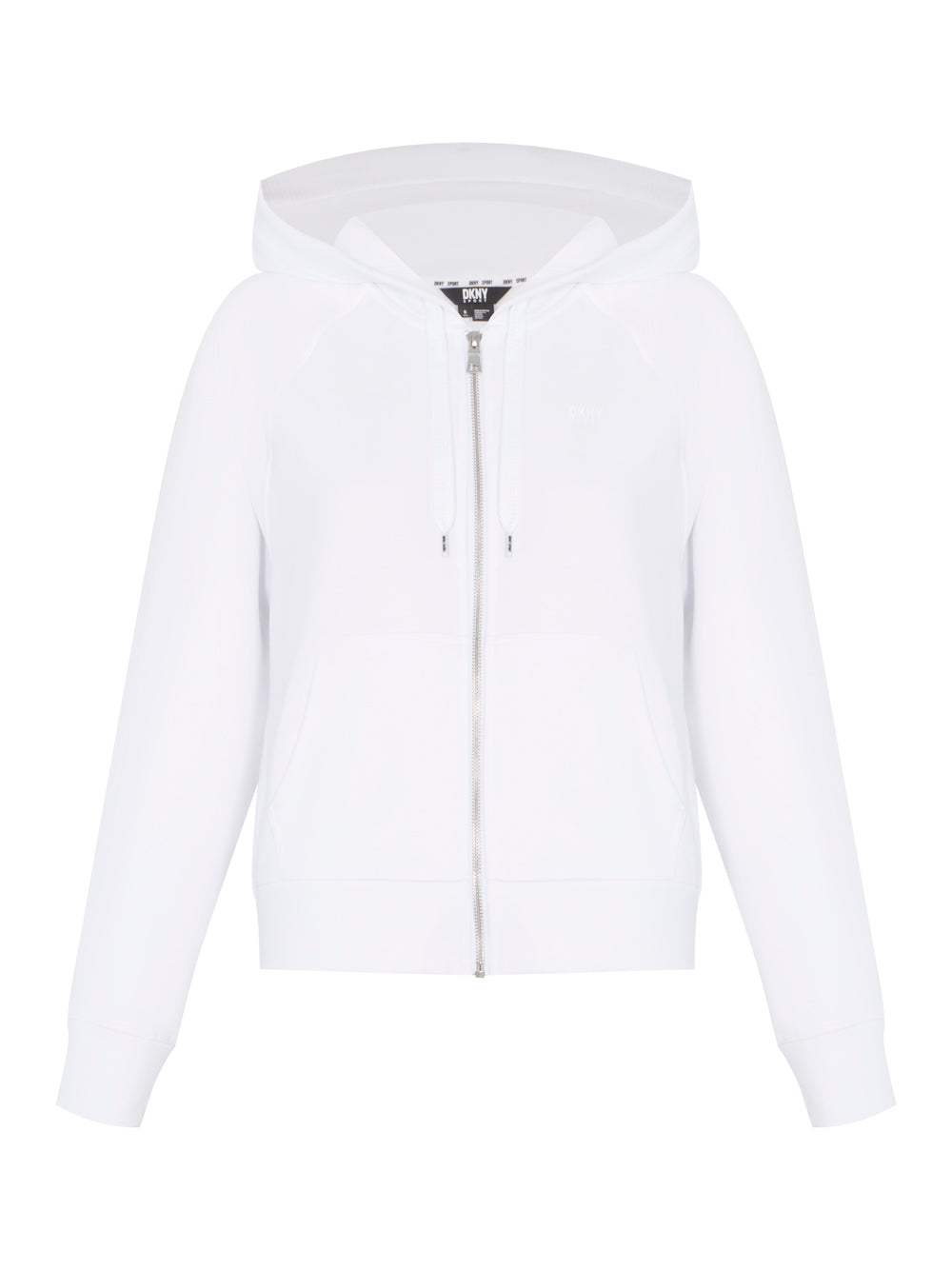 Solid Full Zip Hoodie With Logo (White)