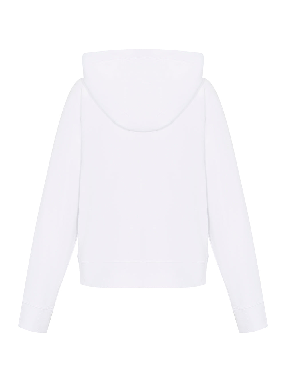 Solid Full Zip Hoodie With Logo (White)