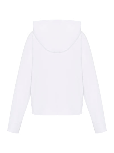 Solid Full Zip Hoodie With Logo (White)