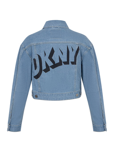 Jacket Denim With Back Logo Print (Indigo)
