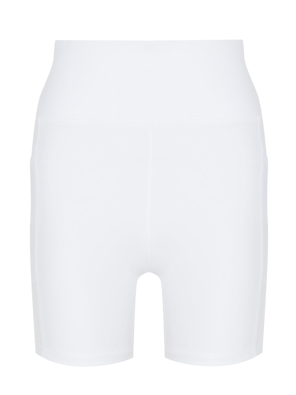 Legging Balance Compression Super High Rise 6" Bike Short With Pockets (White)