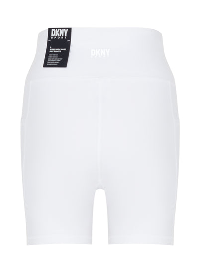 Legging Balance Compression Super High Rise 6" Bike Short With Pockets (White)