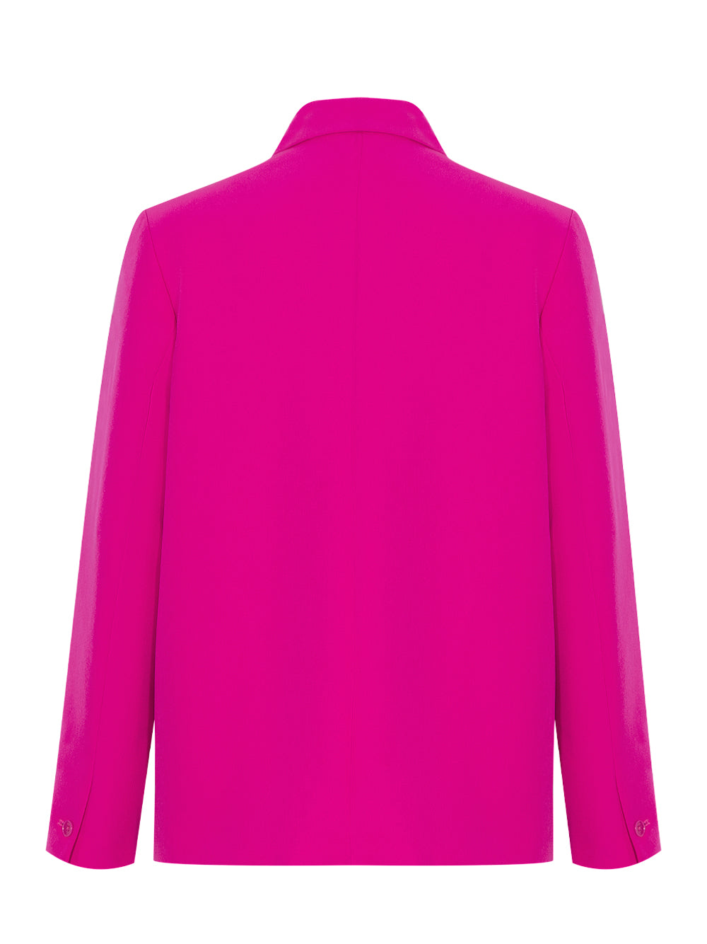 Long Sleeve 1 Button Mid Crop 2 Pocket Blazer (Shocking Pink)
