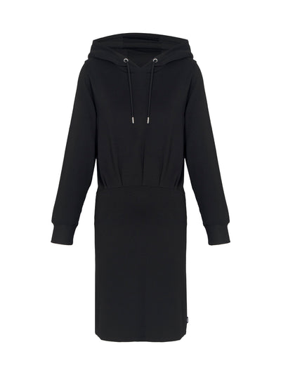 Long Sleeve Greenwich Hooded Sneaker Dress (Black)