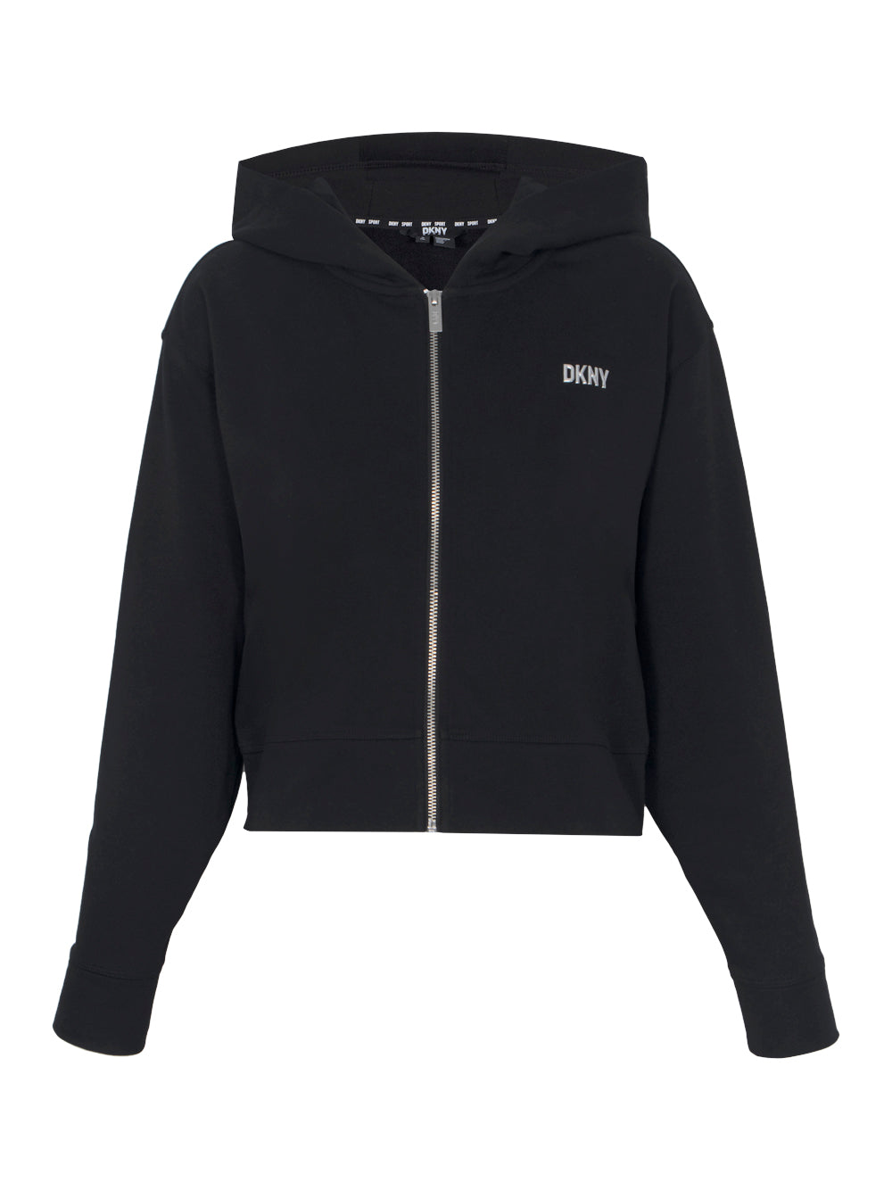 Metallic Bubble Logo Full Zip Hoodie (Black/Silver)