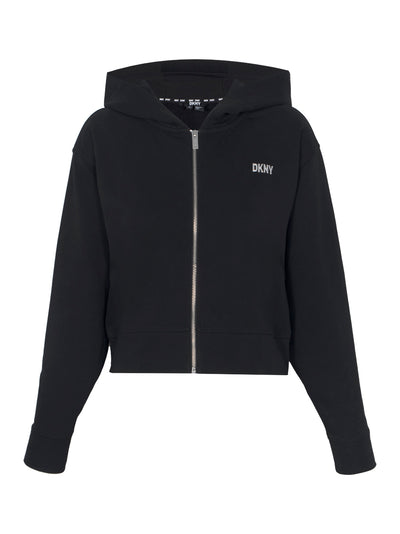 Metallic Bubble Logo Full Zip Hoodie (Black/Silver)