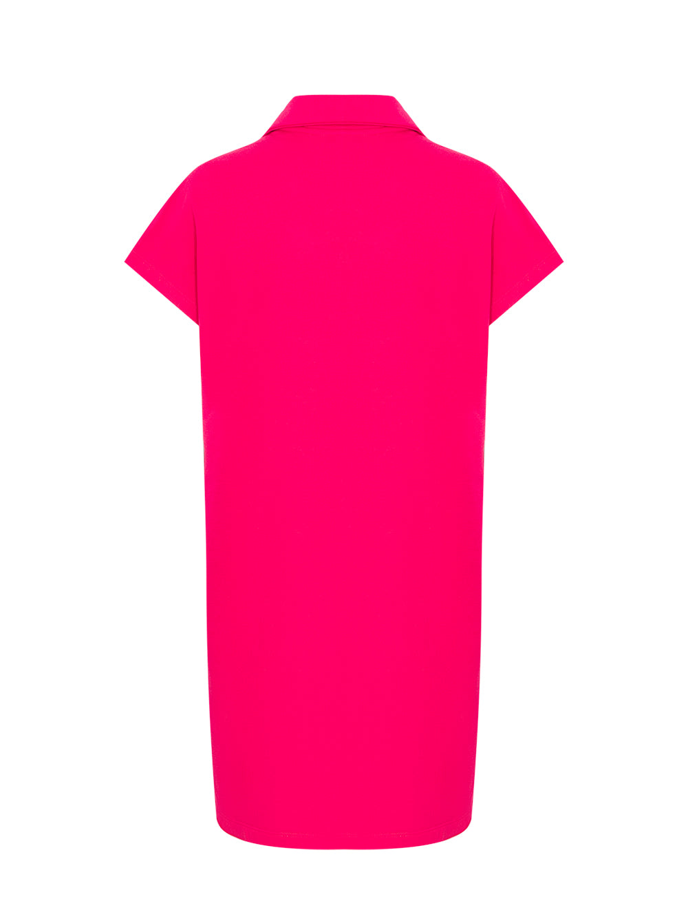 Metallic Bubble Logo Short Sleeve V-Neck Johnny Collar Sneaker Dress (Virtual Pink)