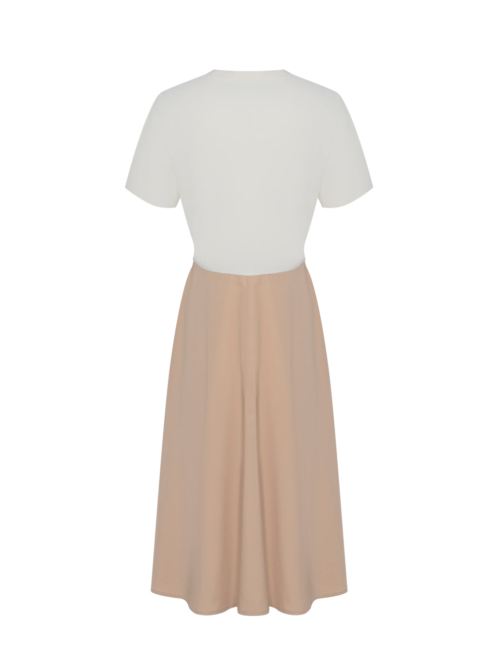 Mixed Media Dress With Wrap (Eggnog/Sandalwood)