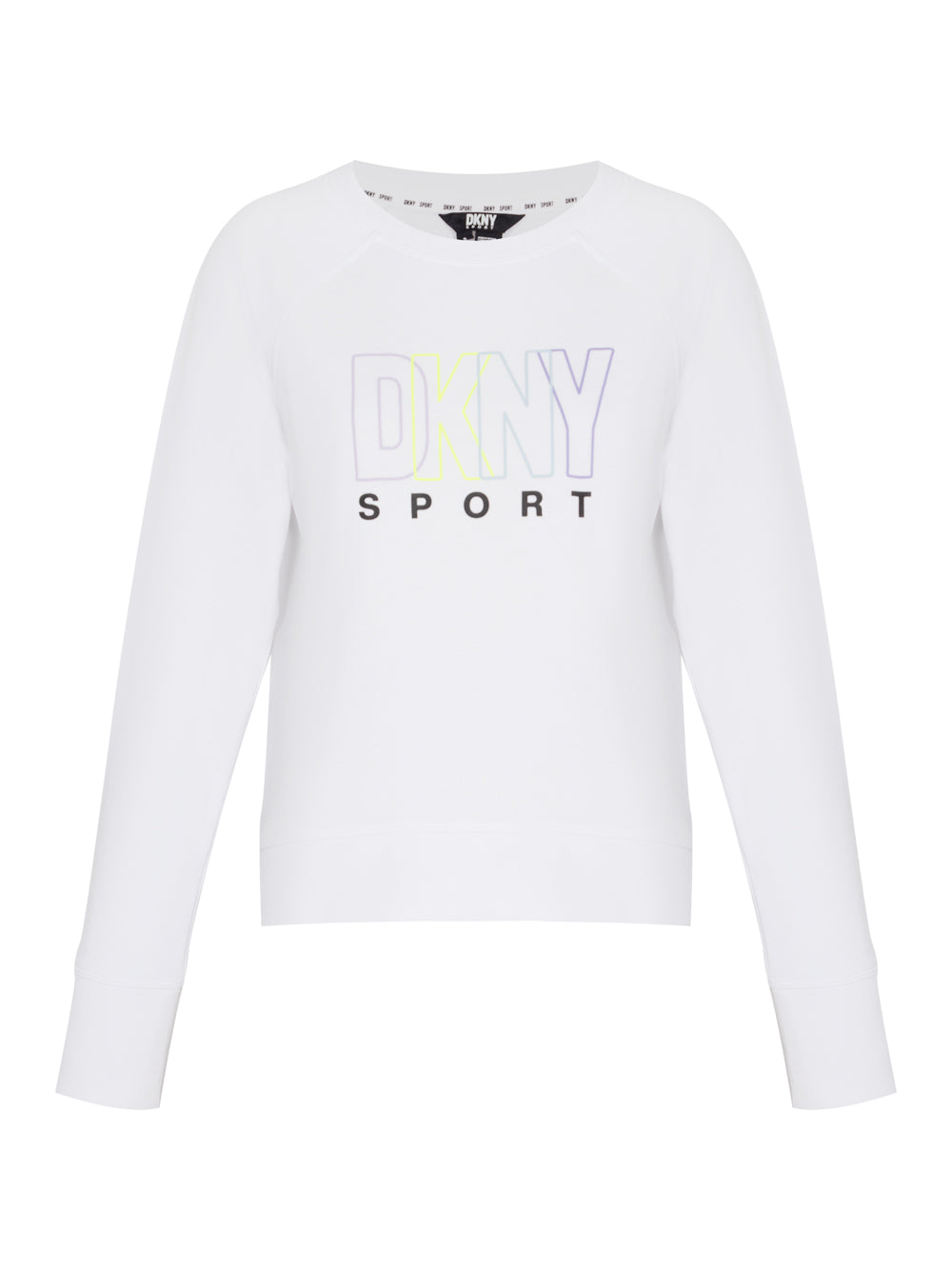 Multi Outline Logo Crew Neck Raglan Sweatshirt (White/Lavender)