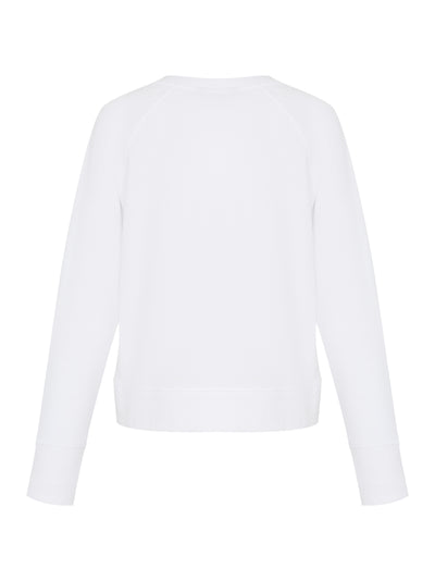 Multi Outline Logo Crew Neck Raglan Sweatshirt (White/Lavender)