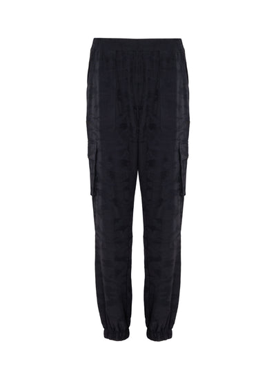 Camo Print Commuter Jogger With Cargo Pockets Pants (Black)