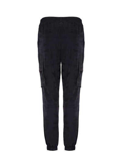 Camo Print Commuter Jogger With Cargo Pockets Pants (Black)