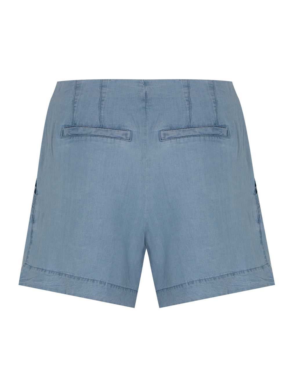 Pleated Tencel Short With Logo (Glacier)