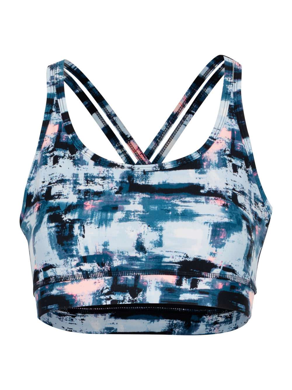 Print Strappy Keyhole Back Bra (Poseidon Blurred Lights)