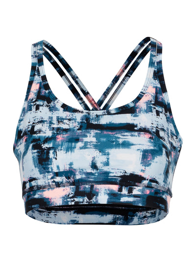 Print Strappy Keyhole Back Bra (Poseidon Blurred Lights)