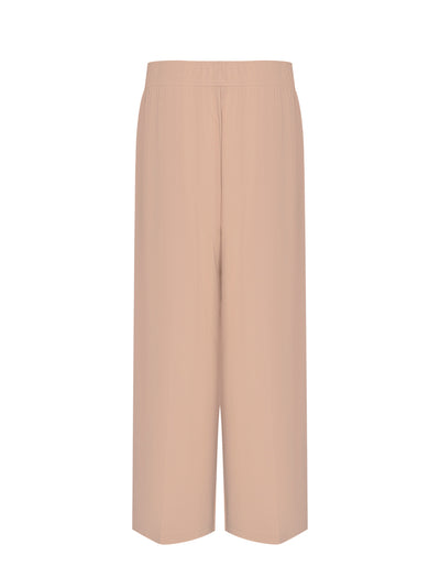 Pull On Crop Wide Leg Pant (Sandalwood)