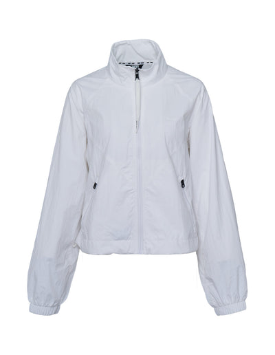 Recycled Crinkle Woven Full Zip Jacket (White)