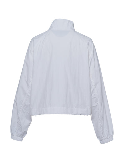 Recycled Crinkle Woven Full Zip Jacket (White)