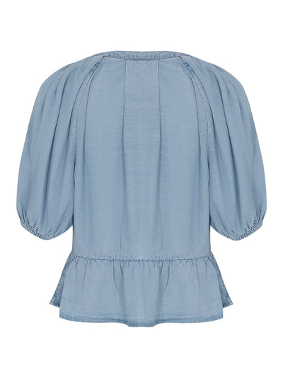 Zip Front Tencel Blouse (Glacier)