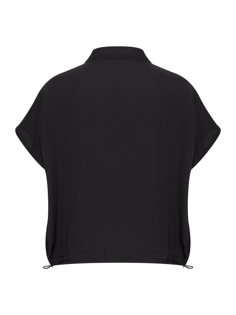 Short Sleeve Drawstring Shirt (Black)