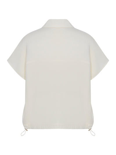 Short Sleeve Drawstring Shirt (Eggnog)