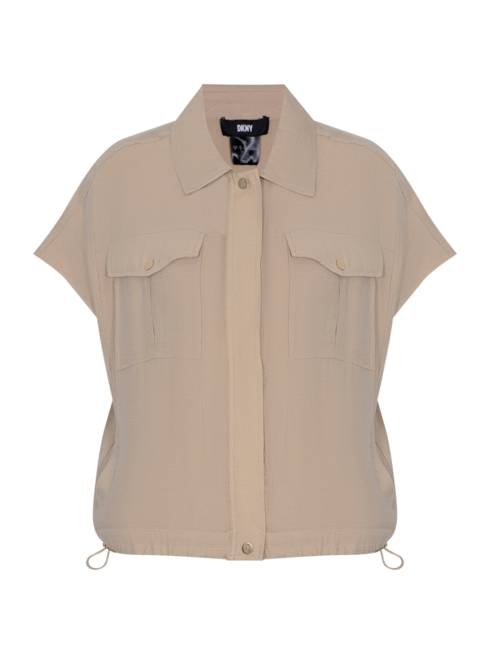 Short Sleeve Drawstring Shirt (Sandalwood)